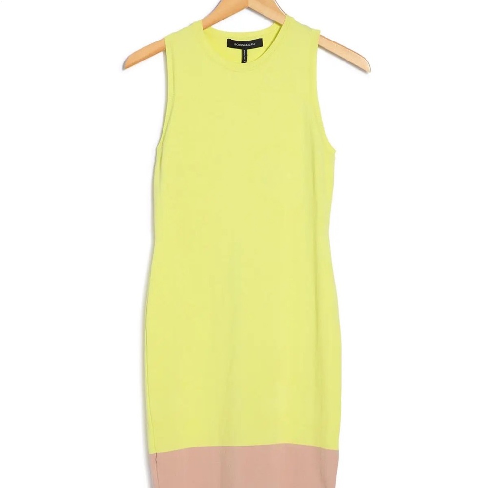 BCBGMAXAZRIA- Women's Colorblock Bodycon Dress In Charlock Size S